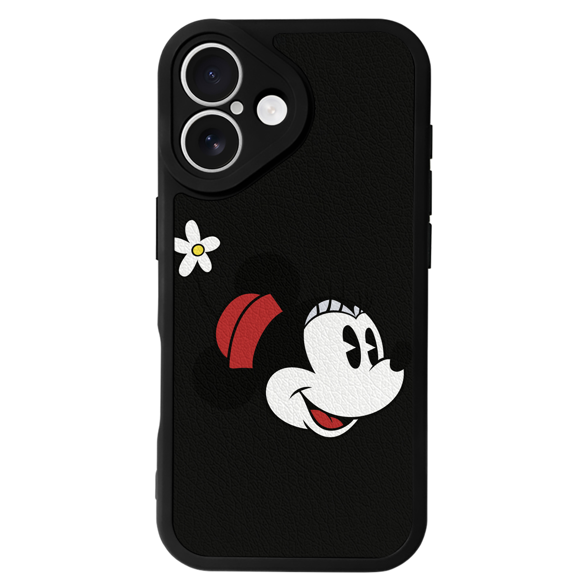（画像用） ミッキーマウス Mickey Mouse 【iPhone 16シリーズ対応】シリコンスマホケース（レザー調） 材質：シリコン
